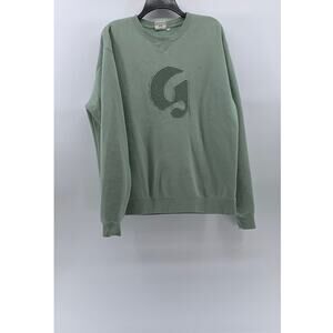 GLOSSIER Women's Mint Green Large 'G' Logo Crewneck Long Sleeve Sweatshirt SZ L